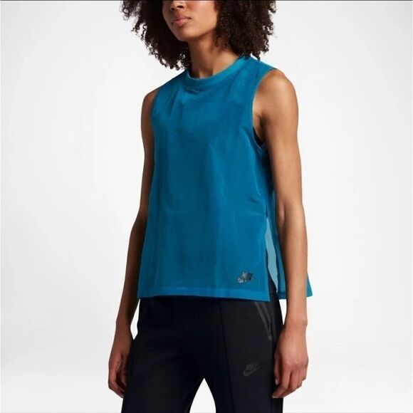Nike Sportswear Tech Hypermesh Tank Top Teal Size XS - Picture 1 of 13